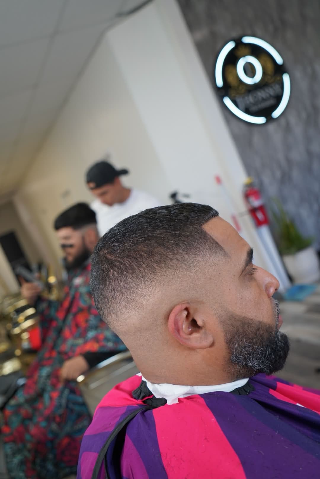 Mid fade with beard shape-up