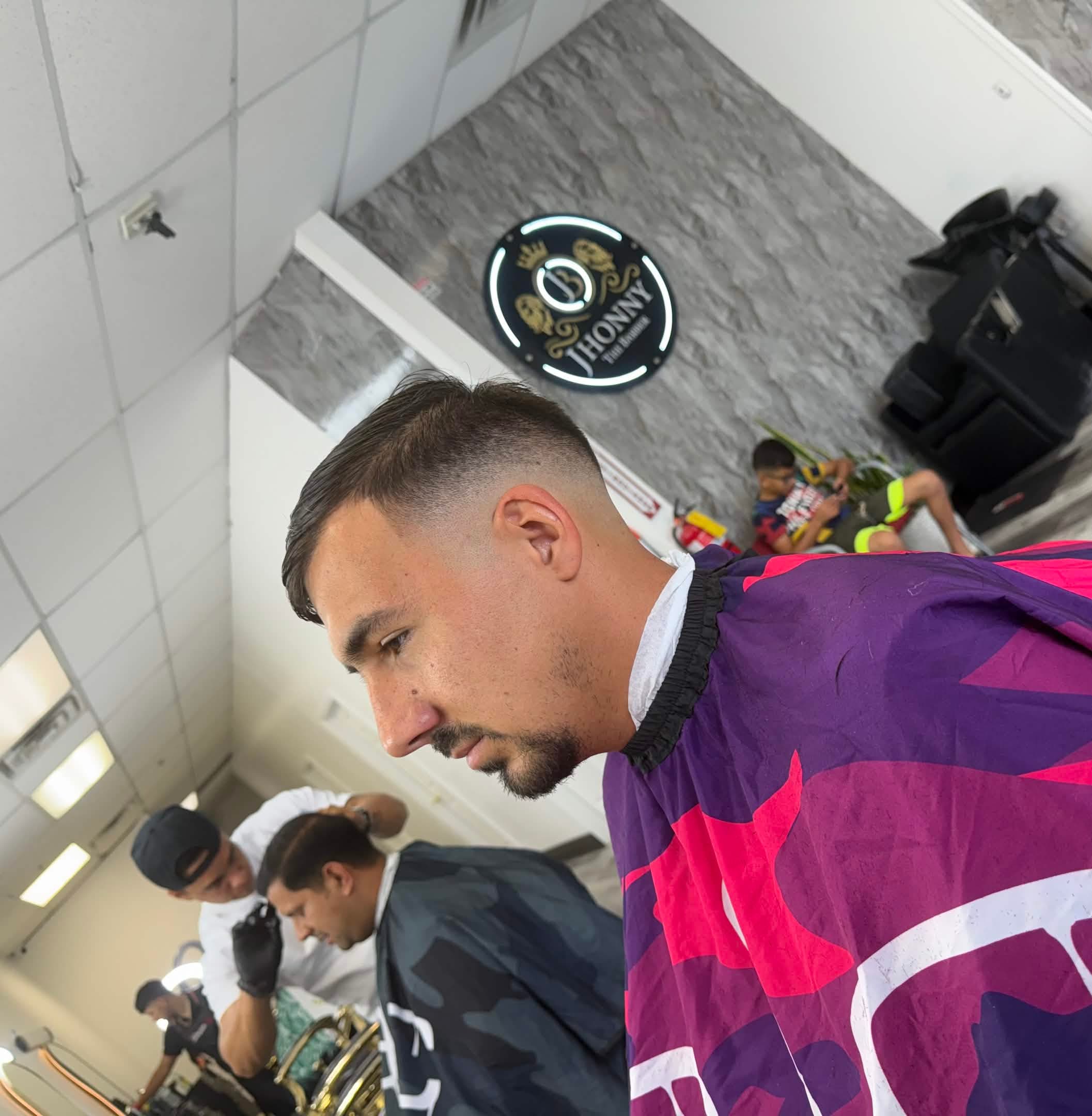 Sharp bald fade in the shop